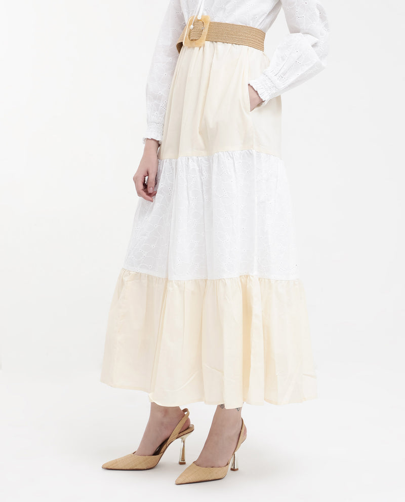 Rareism Women'S Deccan Beige Cotton Full Sleeve Collared Maxi Dress