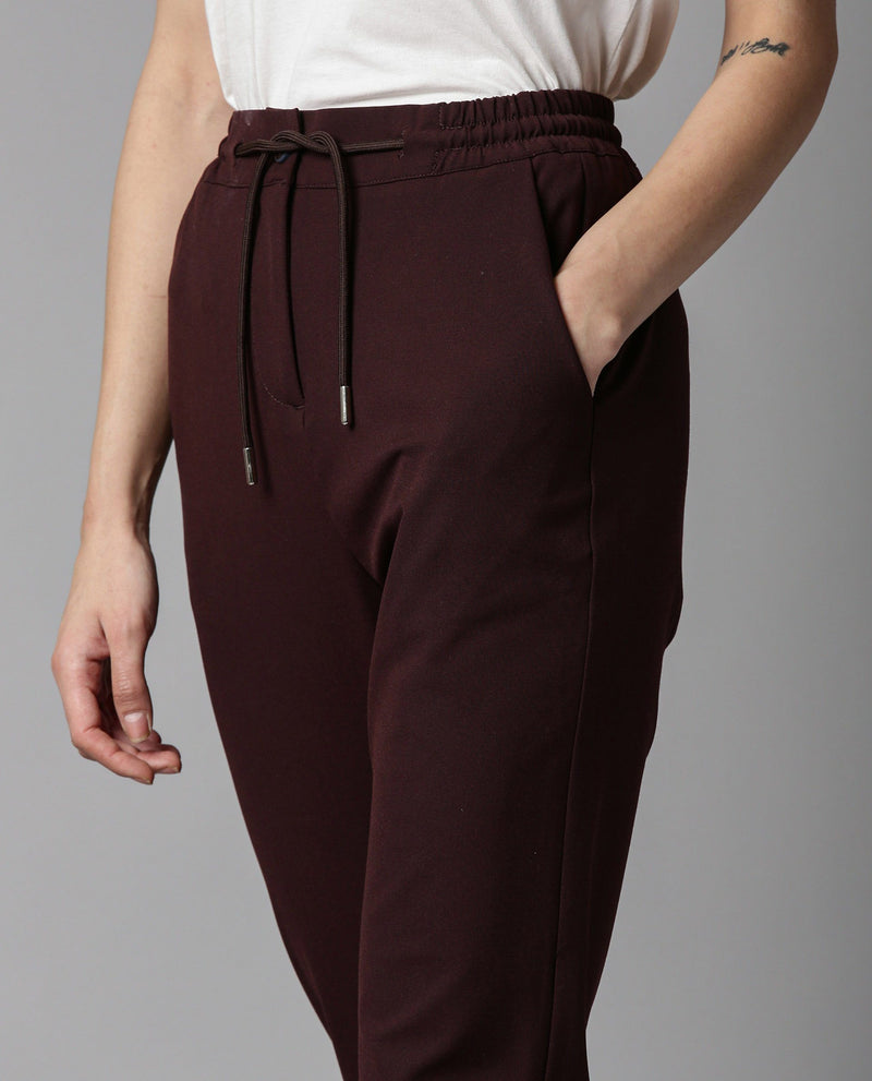 LOCOMOTE- STRETCH STRAIGHT FIT WOMEN'S TROUSER - MAROON