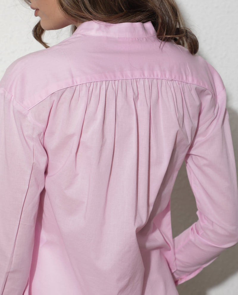Rareism Women'S Arbour Pastel Purple Cotton Fabric Full Sleeves Button Closure Band Collar Regular Fit Plain Shirt