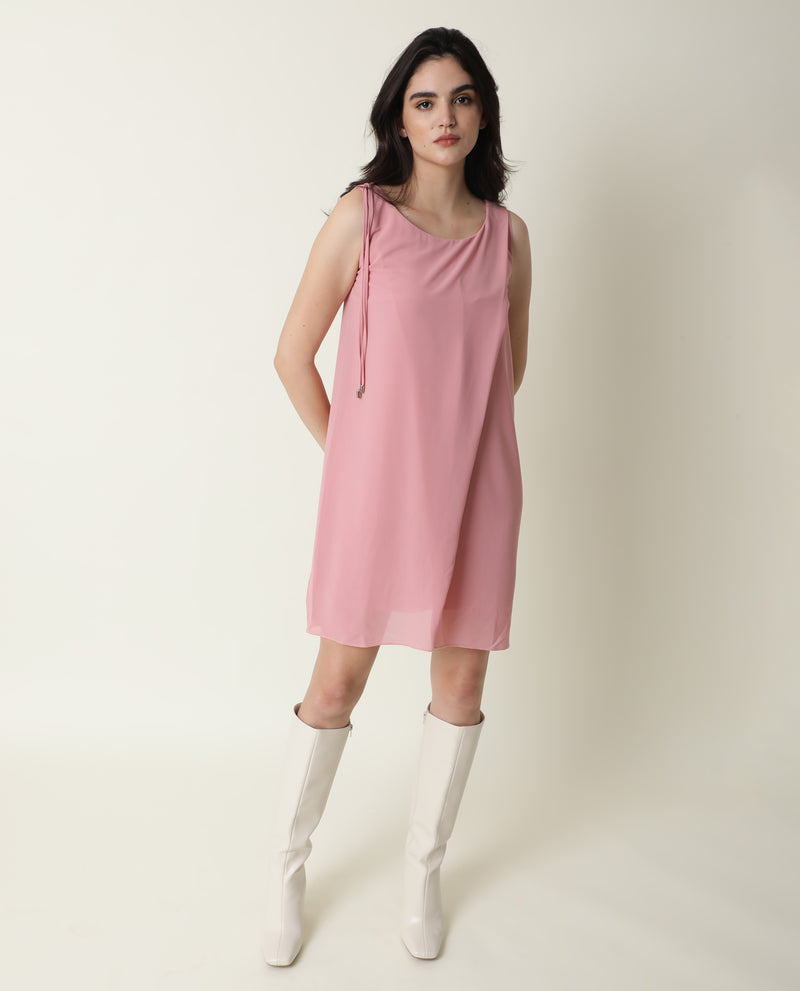 Rareism Women'S Jonas Pink Boat Neck Sleeveless Mini Dress