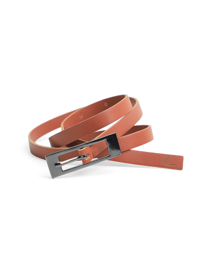 Rareism Women's Captcha Light Tan Solid Leather Belt
