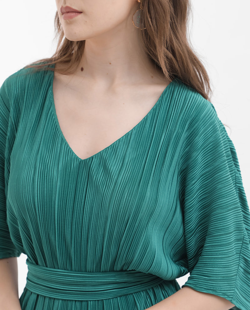 Rareism Womens Belgarde-T Petrol Top Polyester Short Sleeve Dyed
