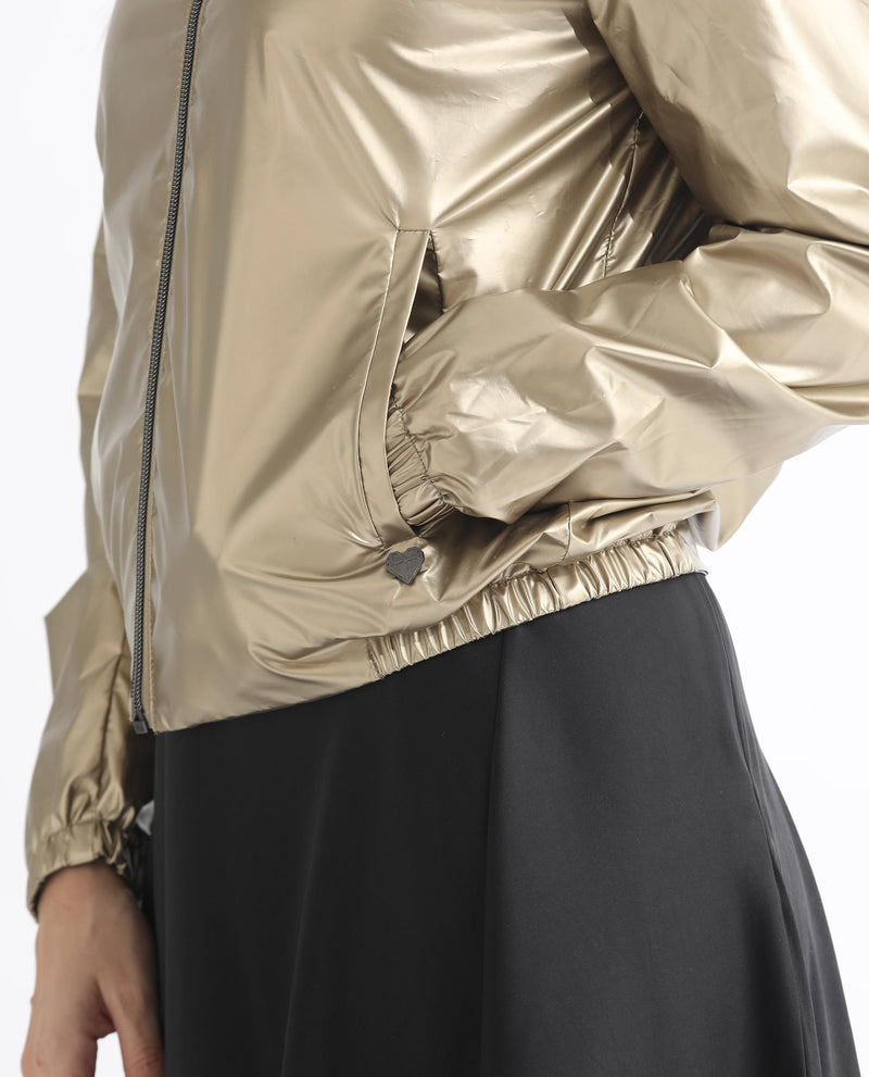 RAREISM WOMENS CHARLOTTE GOLD JACKET Polyester FABRIC Regular FIT Regular Sleeves Mandarin NECK