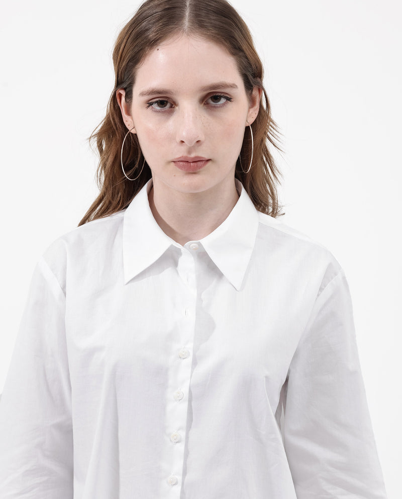 Rareism Women'S Charon White Cotton With Concealed Placket Shirt