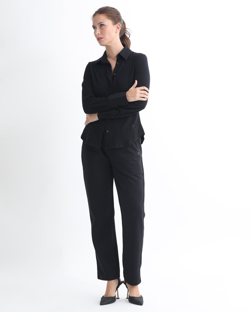RAREISM WOMENS FRONK BLACK TRACK PANT SOLID