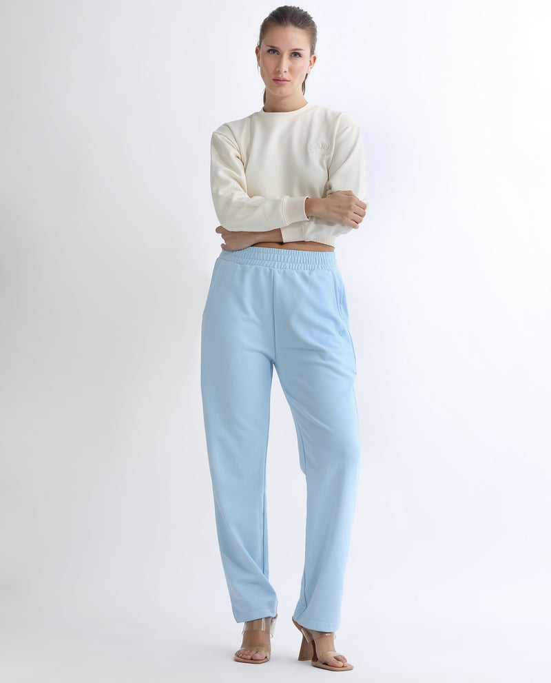 RAREISM WOMENS FRONK LIGHT BLUE TRACK PANT SOLID