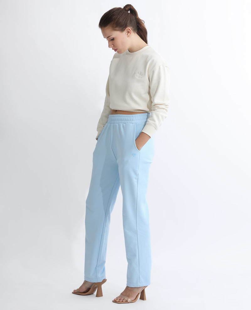 RAREISM WOMENS FRONK LIGHT BLUE TRACK PANT SOLID