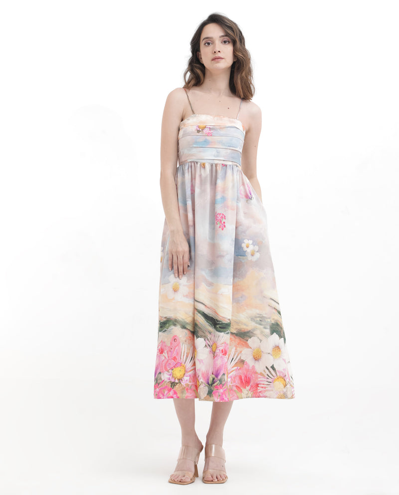 Rareism Womens Heidi Multi Dress Off Shoulder Print