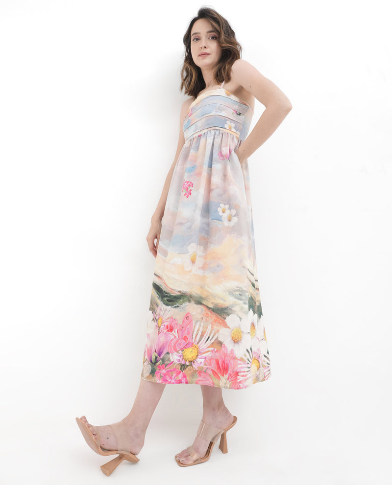 Rareism Womens Heidi Multi Dress Off Shoulder Print