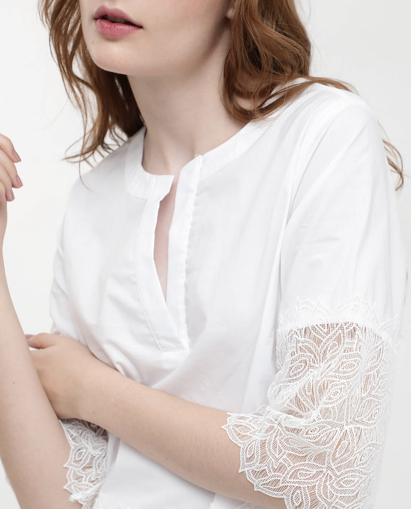 Rareism Womens Inna White Short Sleeve Embellished Top