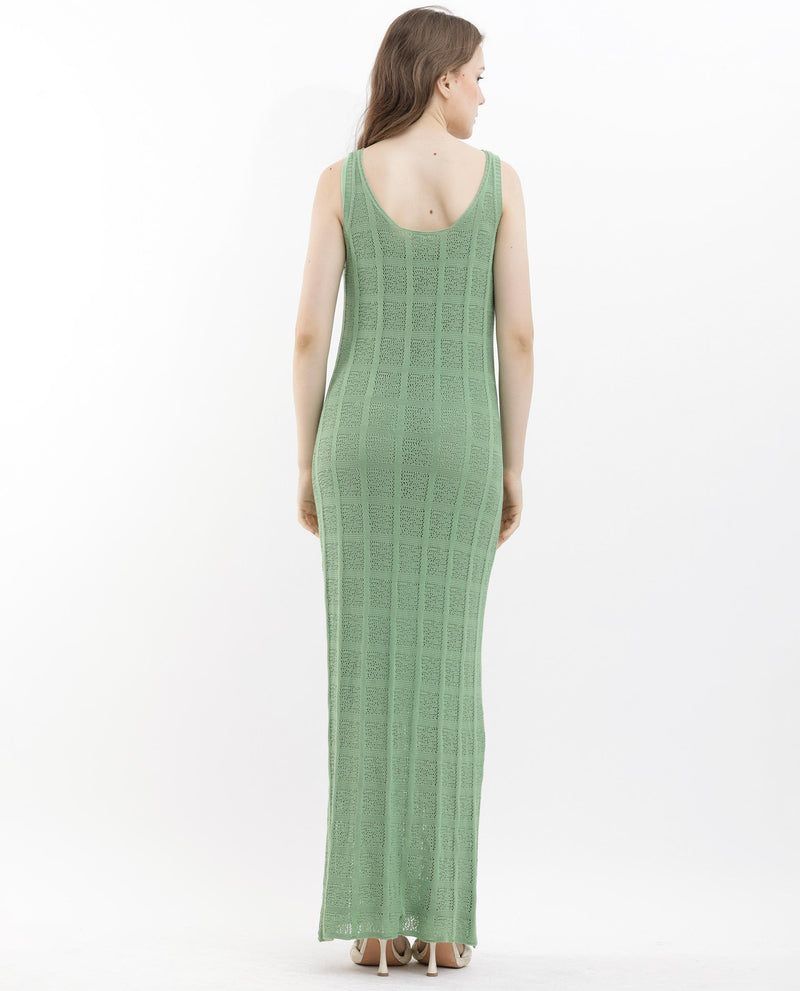 Rareism Womens Majoka Pastel Green Dress U-Neck Solid
