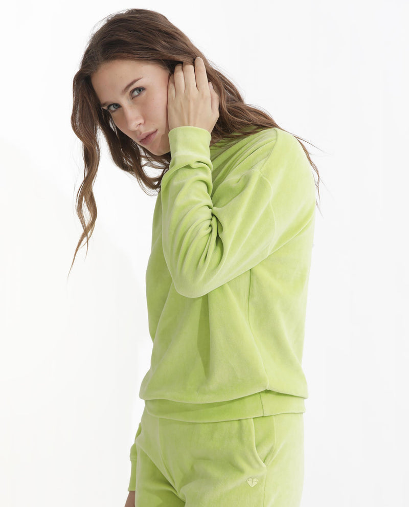 Rareism Articale Women'S Miccoli Light Green Cotton Blend Fabric Full Sleeves Cuffed Sleeve Round Neck Regular Fit Graphic Print Sweatshirt