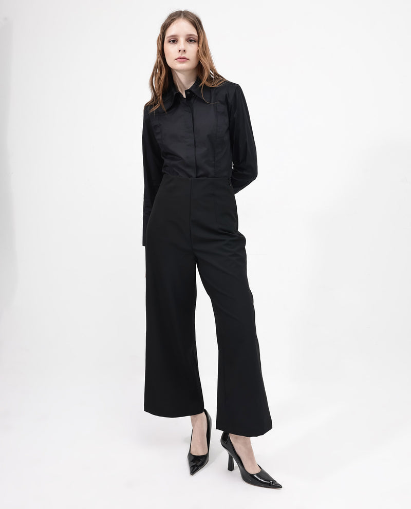 Rareism Women'S Noahti Black Cotton Fabric Trouser
