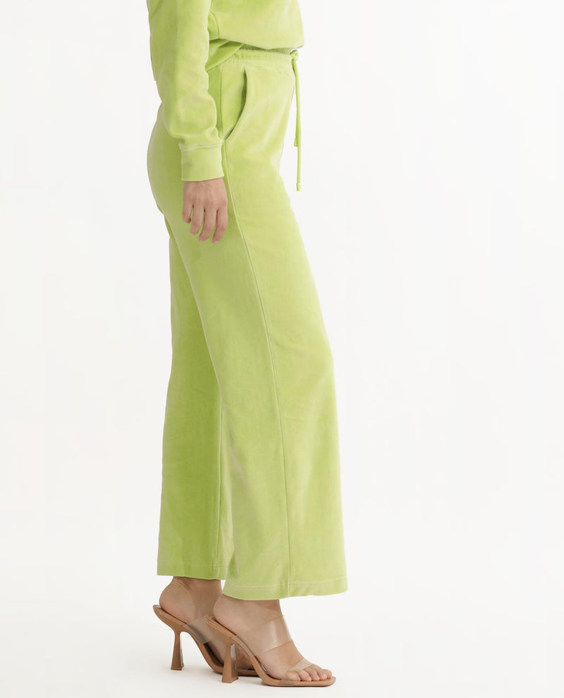 Rareism Articale Women'S Pazoo Tt Light Green Cotton Blend Fabric Drawstring Closure Flared Fit Plain Ankle Length Track Pant