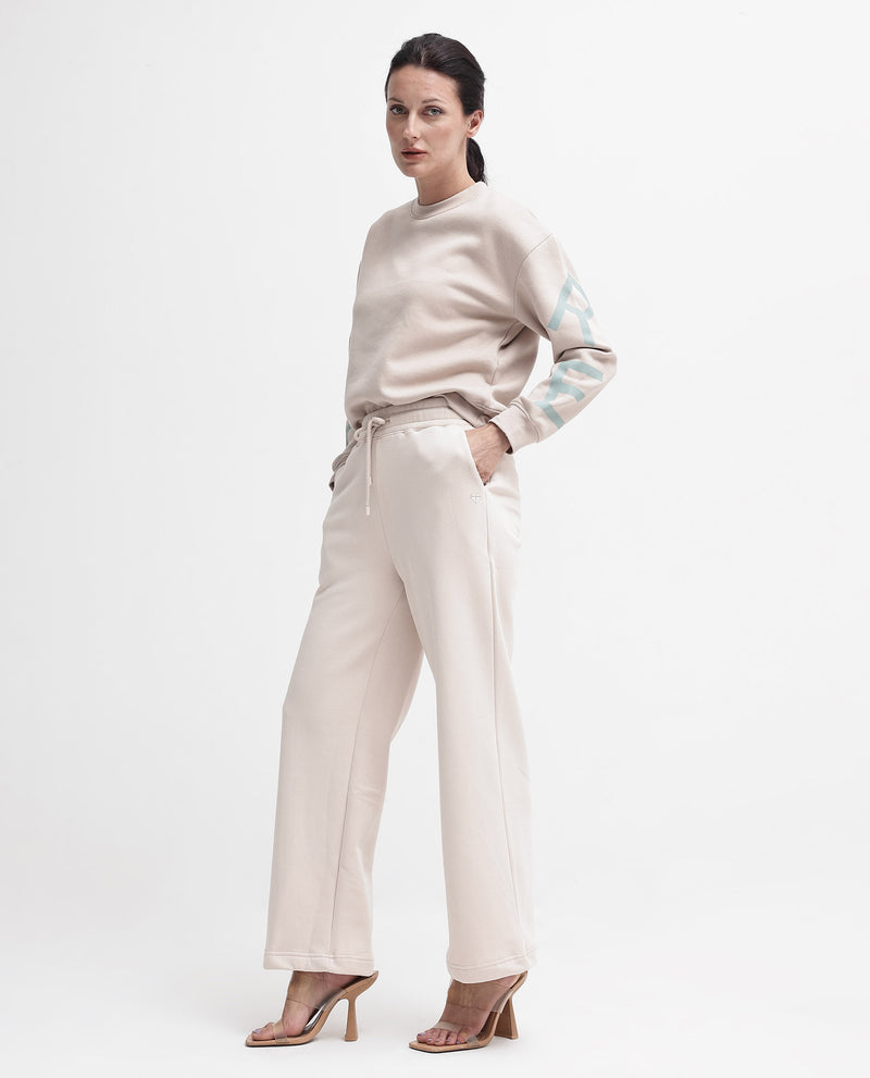 Rareism Articale Women'S Pazoo P Beige Cotton Blend Fabric Drawstring Closure Flared Fit Plain Ankle Length Track Pant