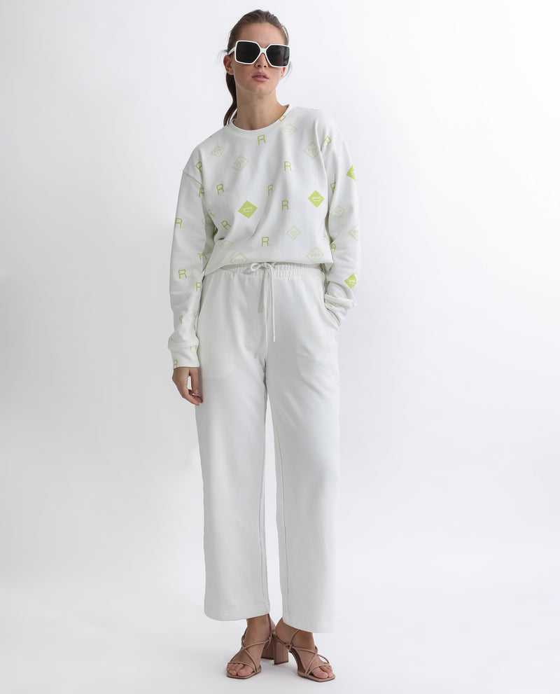 RAREISM WOMENS PAZOO T OFF WHITE TRACK PANT SOLID