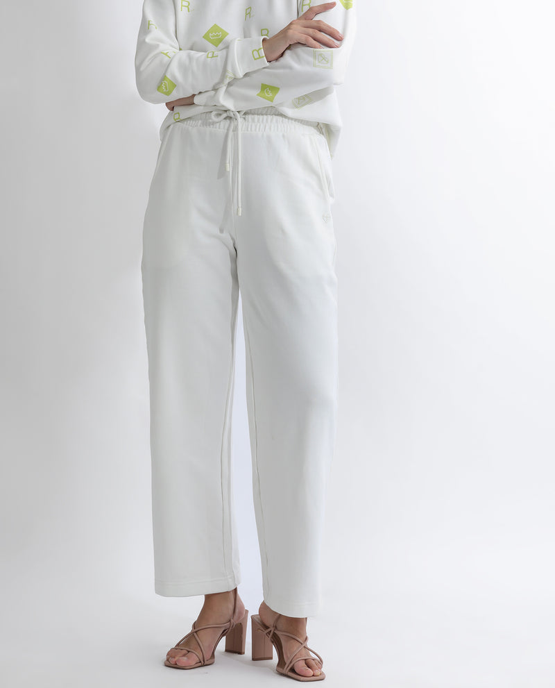 RAREISM WOMENS PAZOO T OFF WHITE TRACK PANT SOLID