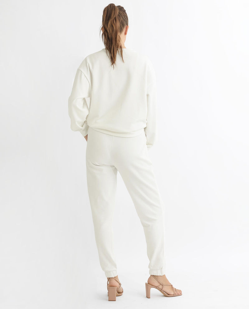 Rareism Articale Women'S Terac T Off White Poly Cotton Fabric Drawstring Closure Regular Fit Plain Ankle Length Track Pant