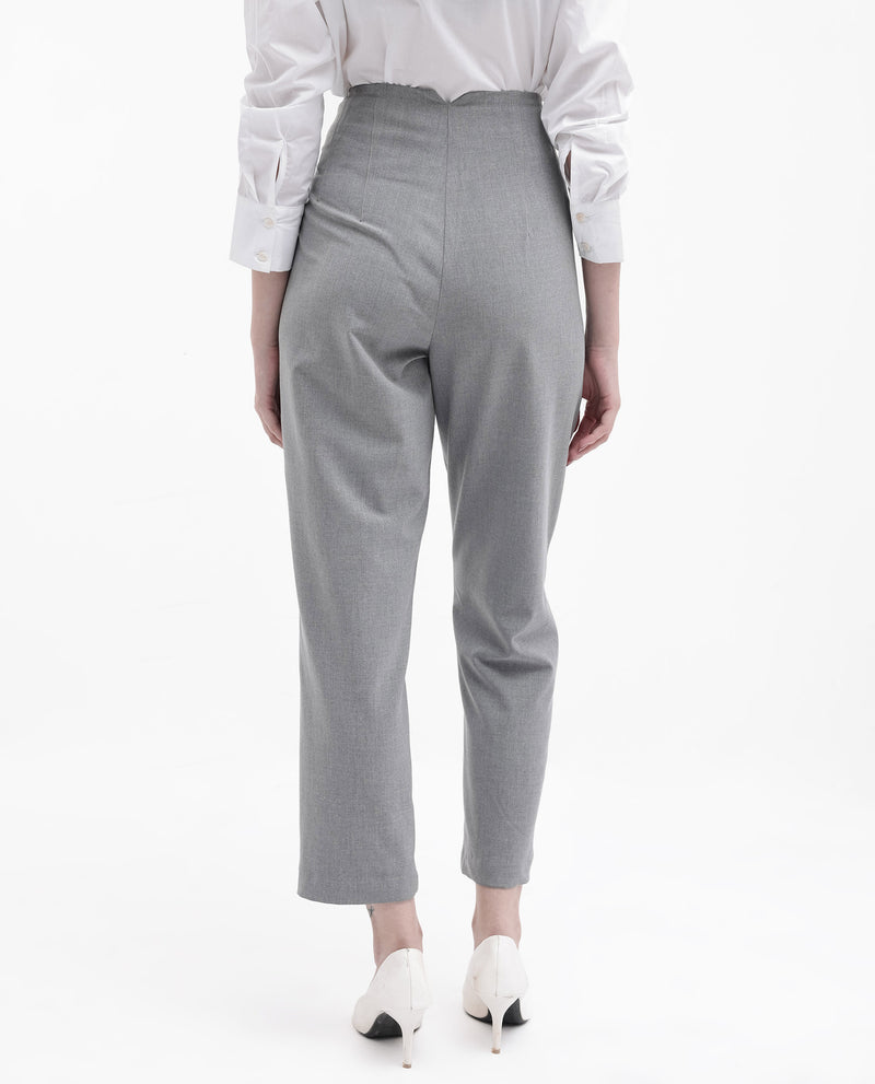 Rareism Women'S Thompson Grey Cotton Fabric Trouser