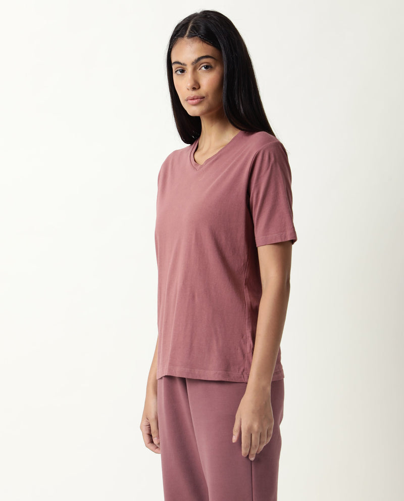 V-NECK TEE CLAY PINK WOMEN