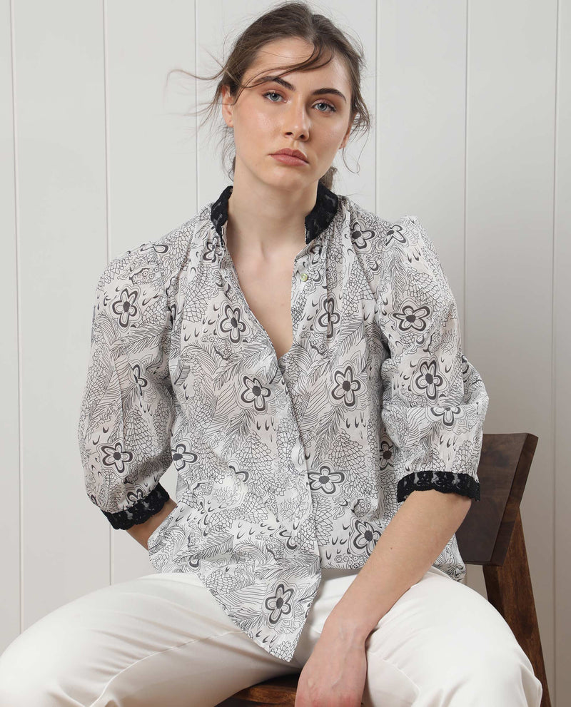 FLORAL PRINT EASY FIT SHIRT