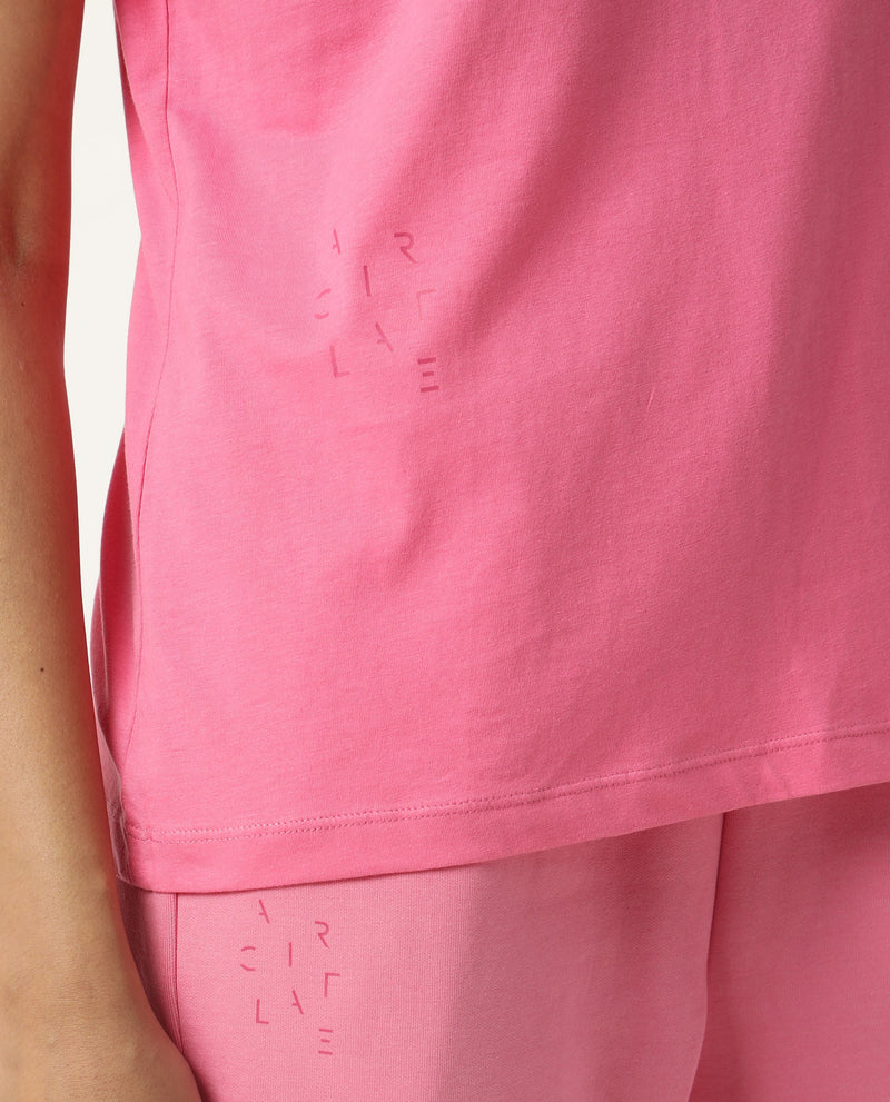 V-NECK TEE FLAME PINK WOMEN