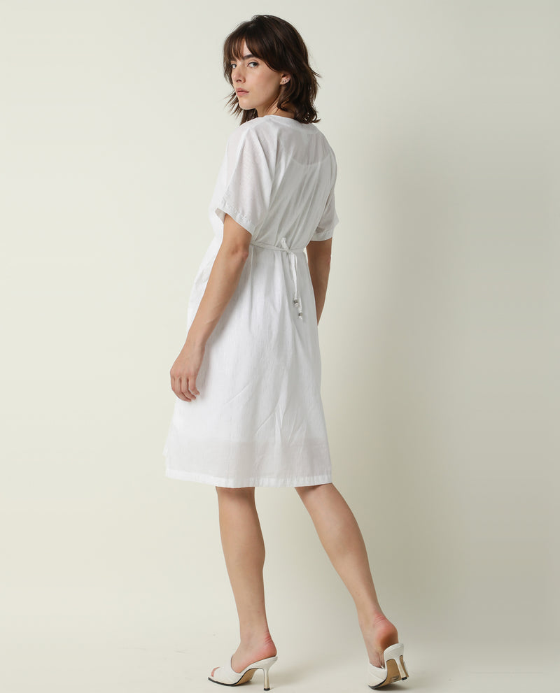 SHAWN-WOMENS PRINTED DRESS-WHITE