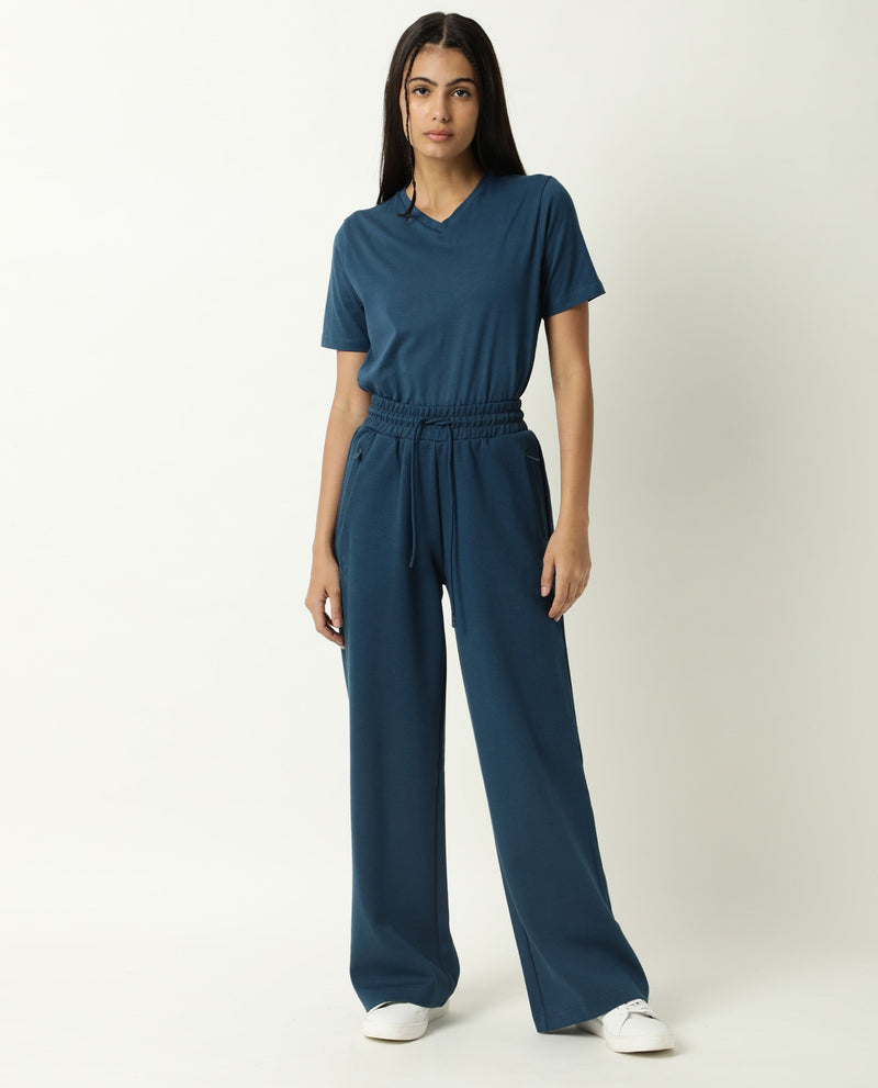 TRACK PANT FLARED OYSTER TEAL WOMEN