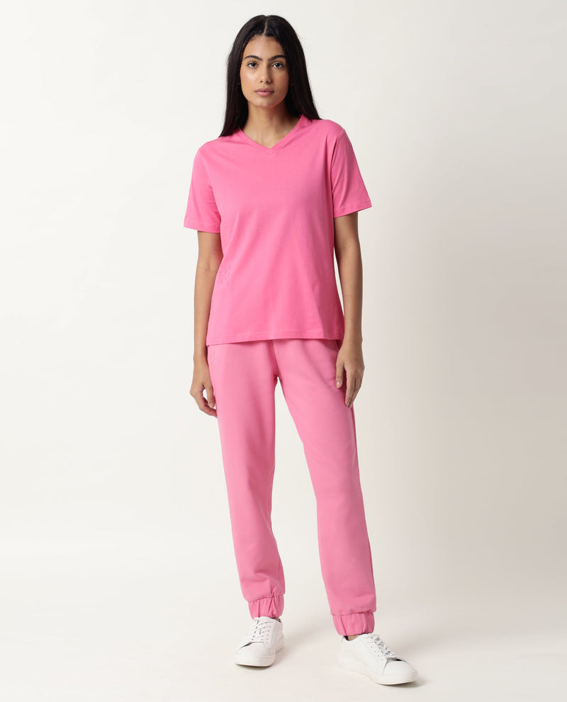 V-NECK TEE FLAME PINK WOMEN