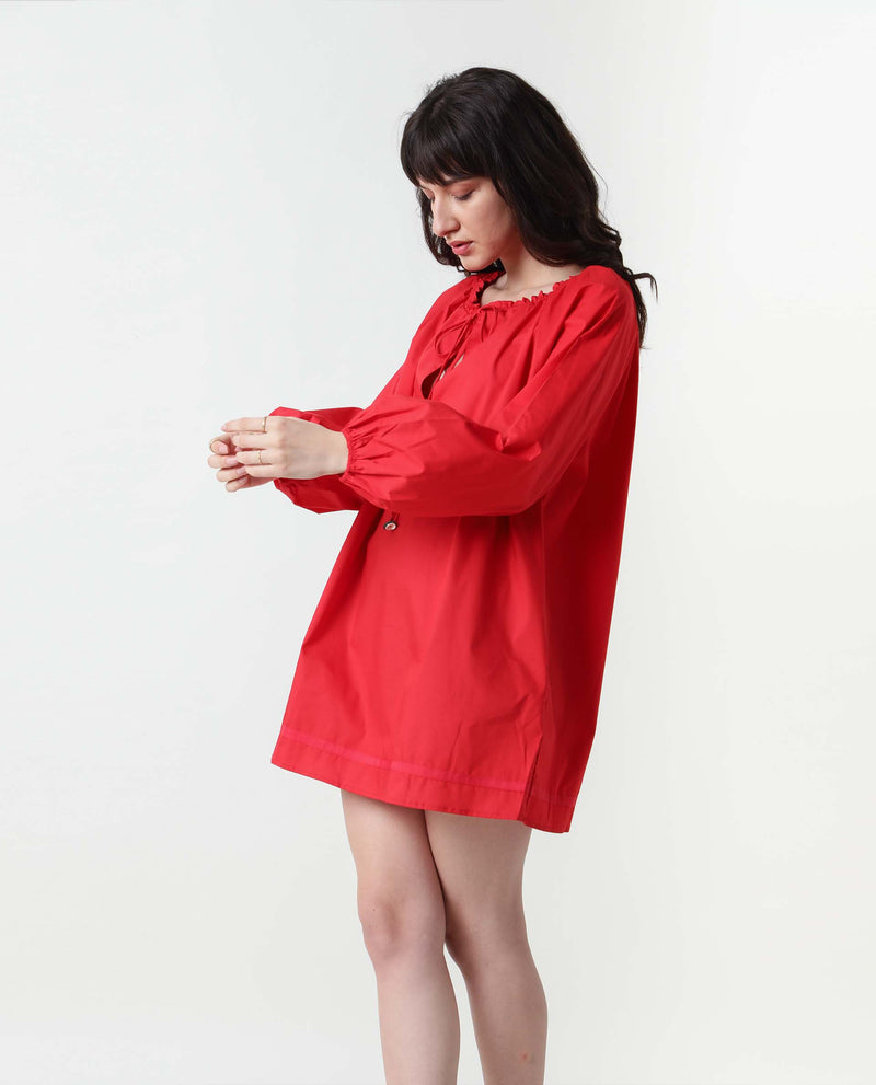 SAPIE- PLAIN WOMEN'S SHORT DRESS - RED