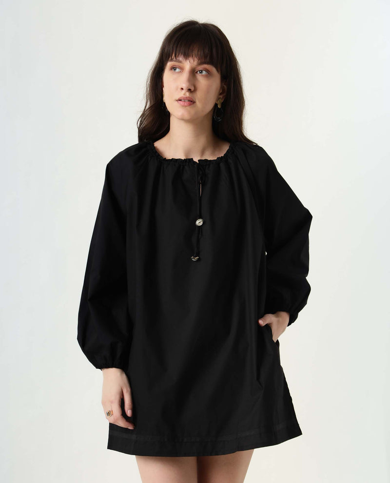SAPIE- PLAIN WOMEN'S SHORT DRESS - BLACK