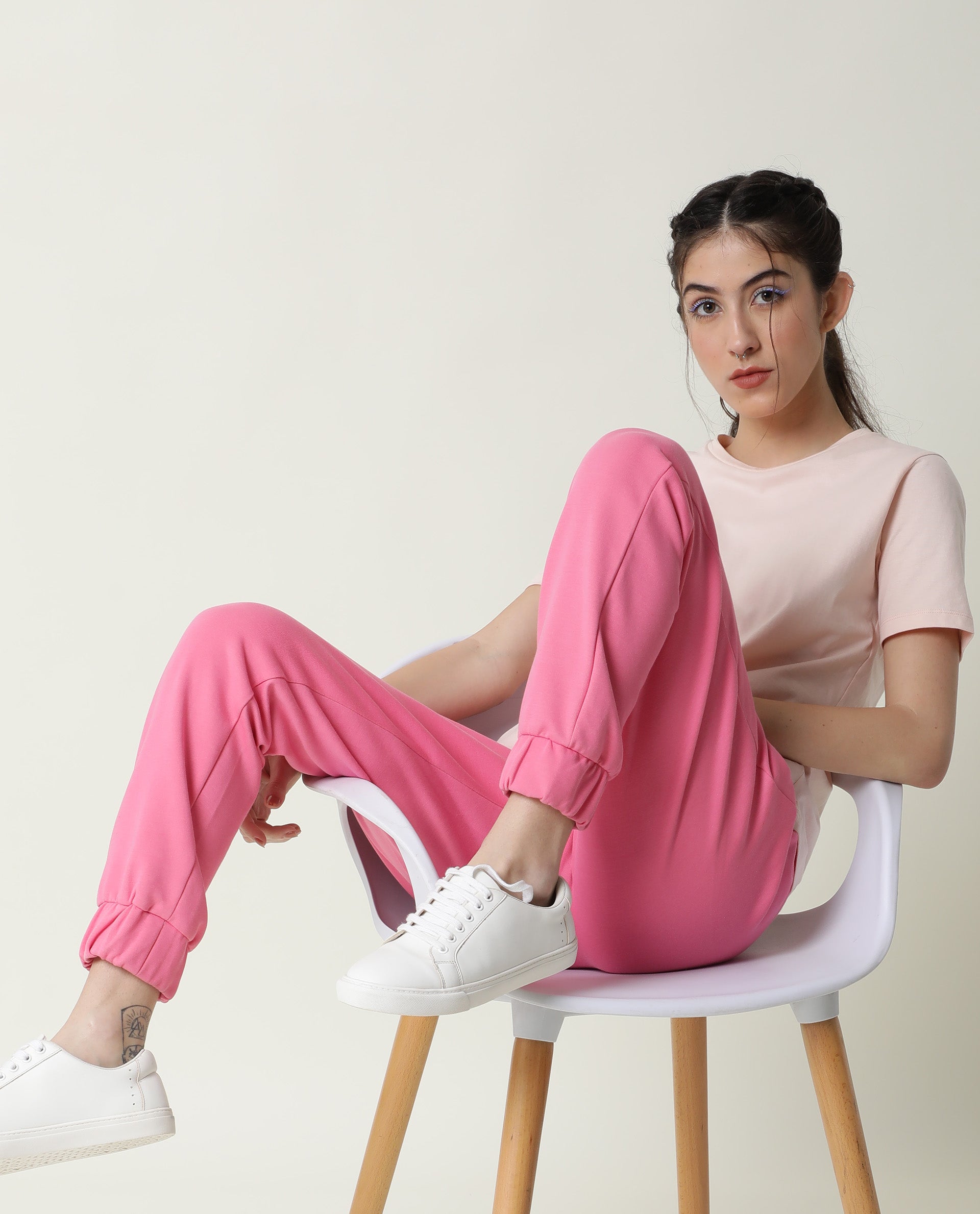 Buy Flame Pink Track Pant For Women 8907279396242